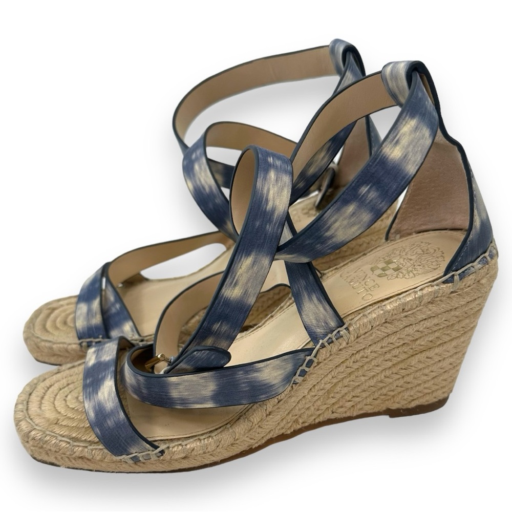 Vince Camuto Mesteria Platform Wedge Espadrille Sandal 8.5 Blue